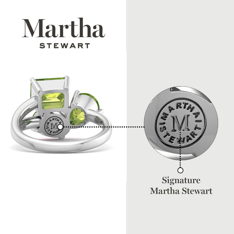 Martha Stewart Peridot Three Stone Cluster Ring in Sterling Silver image number null